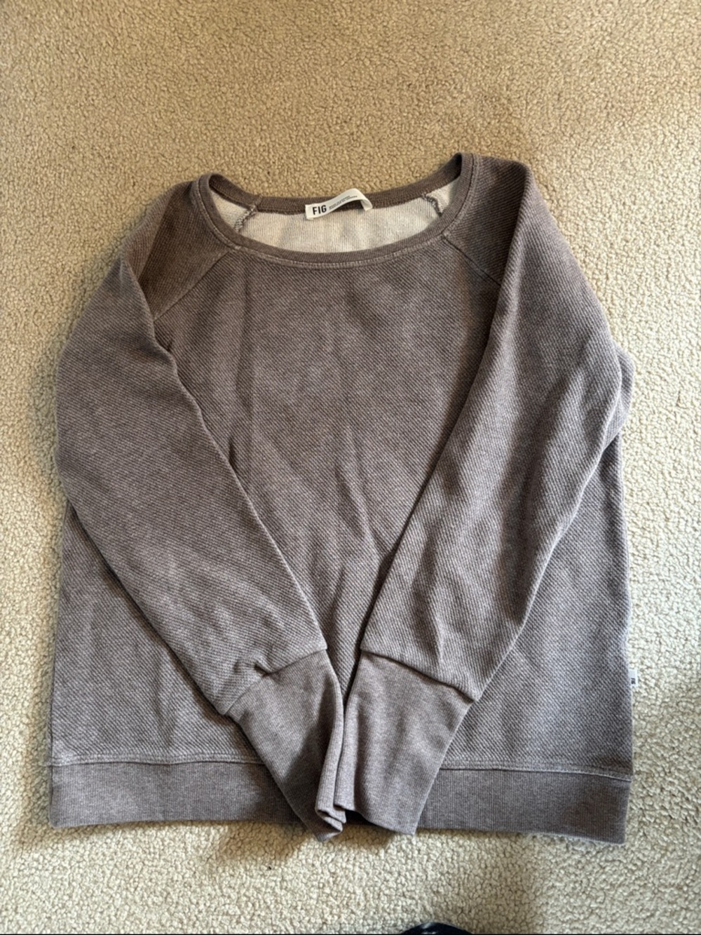 Fig Women’s Crewneck Sweater in Taupe Brown